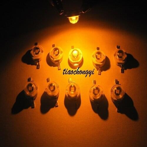 200pcs 3W 3Watt Yellow 590-595nm 700mA 3.2-3.6V LED High Power lamp