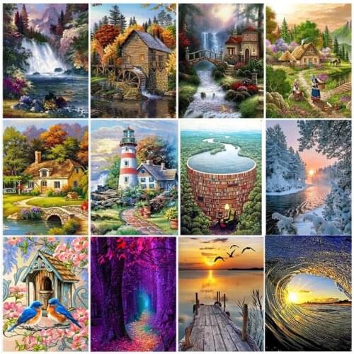5d Scenery Diamond Mosaic Mediterranean Diamand Painting Complete Daimond Embroidery Hobby Rhinestone Picture Wall Sticker Decor