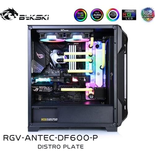 BYKSKI Acrylic Board Water Channel Solution use for ANTEC DF600/ DP502 FLUX case / Kit for CPU and GPU Block / Instead reservoir