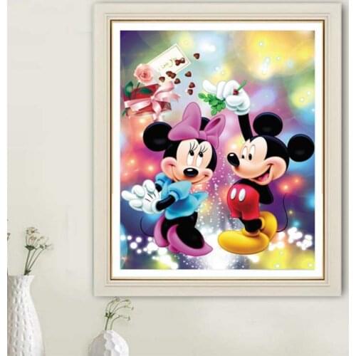 Disney Full Square&Round Diamond Painting Mickey Mouse Love 5D Diamond Embroidery Mosaic Cross Stitch Kits Home Decor Gift