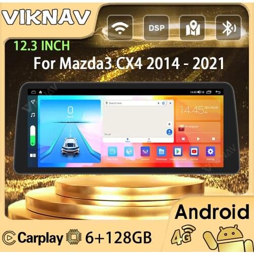 12.3inch Android Car Radio For Mazda3 CX4 2014-2021 stereo receiver IPS touch screen GPS navigation multimedia player