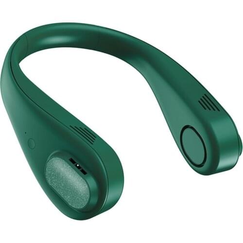 No Leaf Hanging Neck Mini Electric Fan Quiet Outdoor Sports Electric Fan With Horizontal Fiber Design