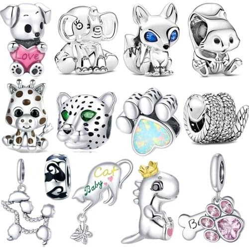 2020 new original silver 925 fox sheep baby elephant beads fit Pan bracelet charm woman fashion sterling silver jewelry making