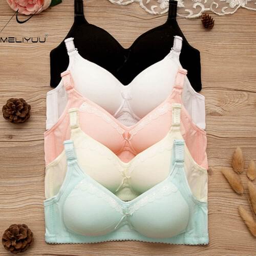 Bras For Small Breasts Sexy Push Up Bra For Girls Adjusted-Straps Padded Wire Free Women Underwear Bow Bralette Solid Brassiere