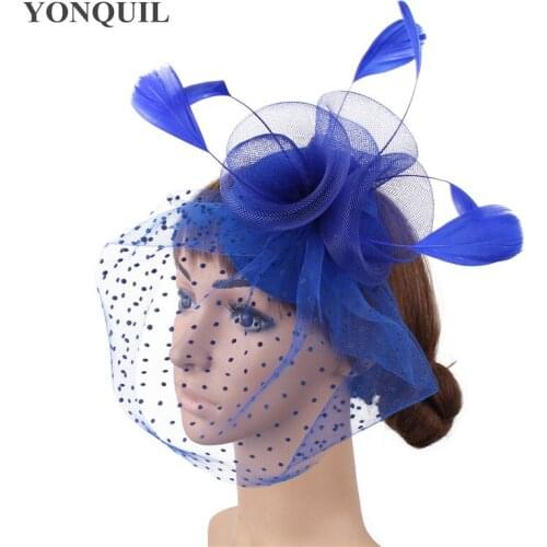 Elegant Bride Mesh Wedding Headwear Fashion Women Married Fascinator Floral Hair Acessories Womens Fashion Fedora With Hair Clip