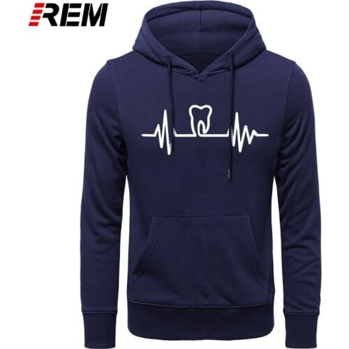 REM Hoodies Tooth Teeth Dentist Heartbeat Men Cotton Long Sleeve Hip Hop Tops Harajuku Streetwear Fitness Hoodies, Sweatshirts