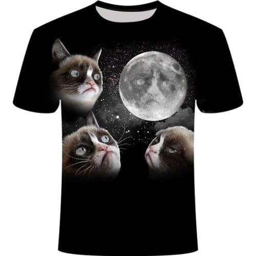 Nieuwe Cool T -Shirt Mannen /Vrouwen 3d T -Shirt Print Twee Kat Korte Mouw Zomer Tops Tees T-Shirt Mannelijke Asian Sizes S -6xl