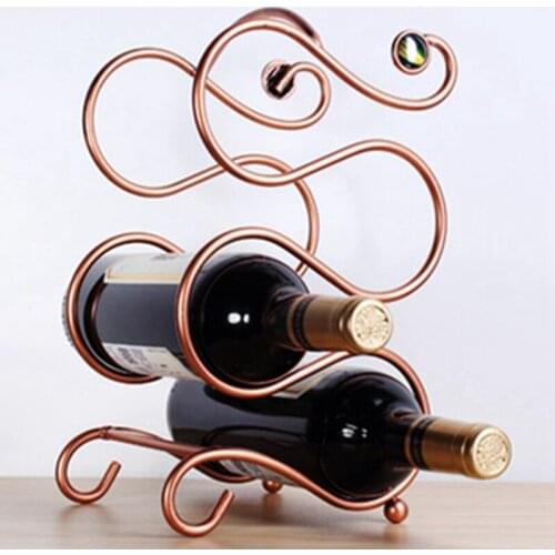 MLGB European Style 4 Bottle Wine Rack Metal Freestanding Kitchen Storage Stand Wine Cabinet Grape Wine Shelf Display Bar
