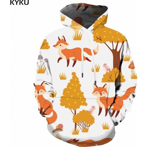 3d Hoodies Animal Sweatshirts men Fox Hoodie Print Tree 3d Printed Lovely Hoody Anime Long Sleeve Funny Pullover Fashion Man