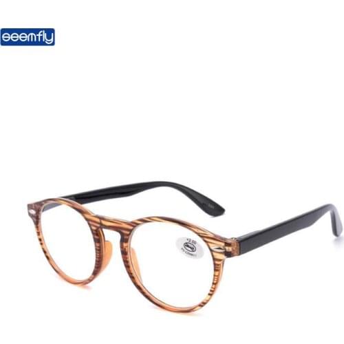 Seemfly Retro Fashion Reading Glasses Women Men Round Frame Presbyopic Comfortable Ultralight Gift For Parents Diopters +1.0 3.5