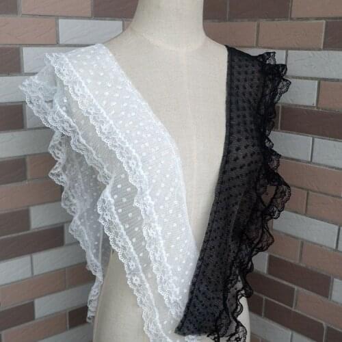 5meter Pleated black and white new lace accessories hem sleeve collar flashing handmade clothing decoration