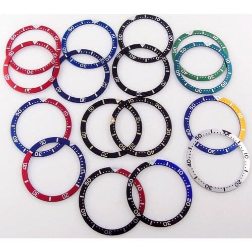 Flat Watch Bezel Insert 39mm*32mm Fit For 45mm Watch Case Mens Aluminum Watch Bezel Ring Replacement Spare Parts