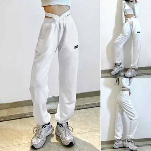 Hot Kf-Womens New High-Waisted, Loose-Fitting, Thin-Footed, Trendy, Simple Casual Pants, Gray