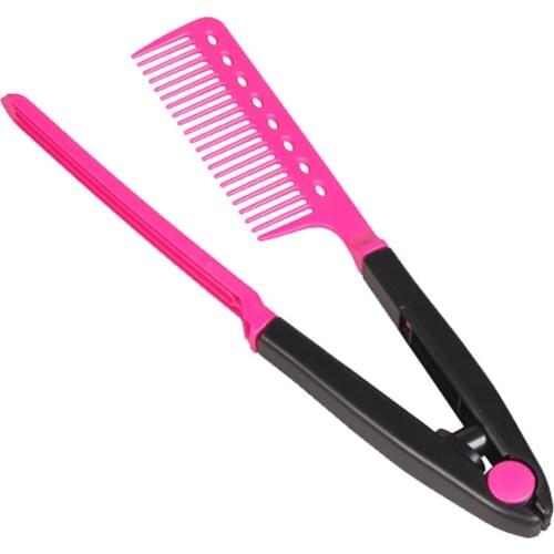 V Type Washable Folding Hair Straightener Comb Hairdressing Brush Comb Hair Styling Clip Tool Barber Accessories Comb for Hair