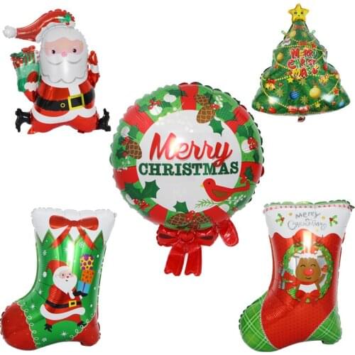 Christmas hydrogen candy bow round balloons Christmas atmosphere shopping mall room outdoor decoration aluminum foil balloons