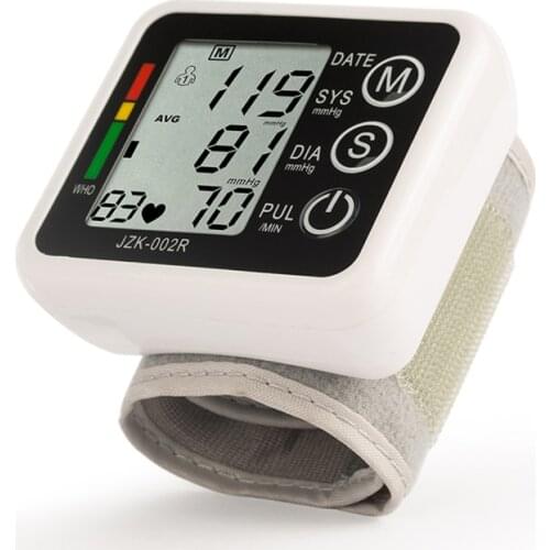 JZIKI Automatic Wrist Blood Pressure Monitor Sphygmomanometer Tensiometro BP Tonometer Meter Measuring Arterial Pressure Machine