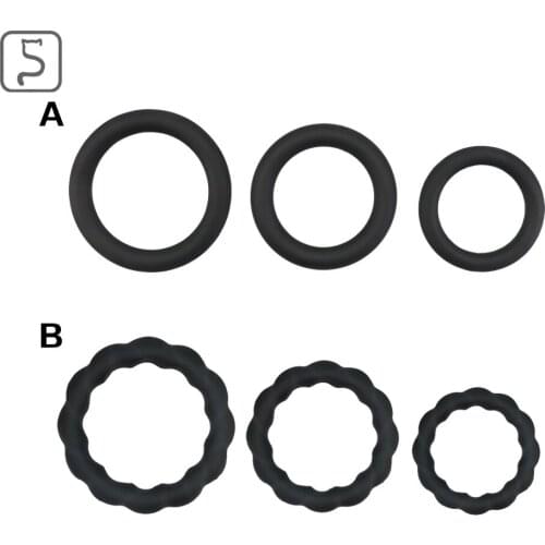 Three-piece Silicone Lock Ring for Men JJ Delay Ring Sex Shop for Couple Cock Ring with Camera Adult Products