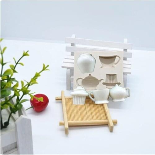 Cute Cup Shape Silicone Mold Fondant Resin Sugarcraft Mold For Pastry Cake Decorating Kitchen Tool