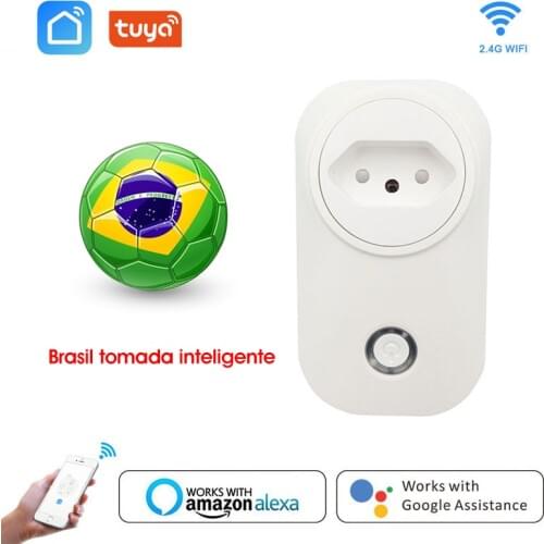 Smart Plug WiFi Power Socket 16A Brazil BR Standard With Energy Monitor Tuya APP Control Works With Google Assistant Alexa