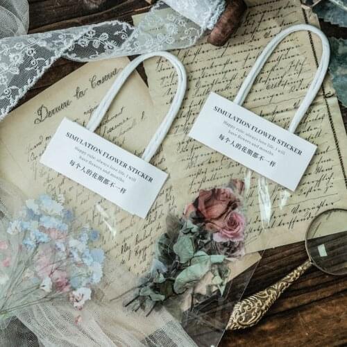 10Pcs Flower Stickers Ins Style Decoration Scrapbooking Styling Bullet Journal Toy Deco Album DIY Stationery Stickers