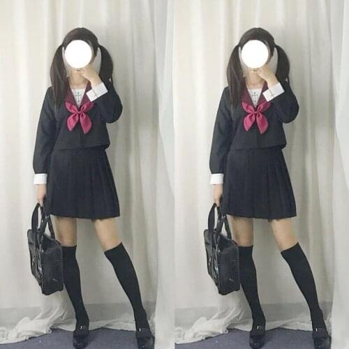 DARK BLACK CROSS JK Uniform Cosplay Japanese School girl Navy Sailor School Uniform Yankee Girl cosplay Uniform JKL