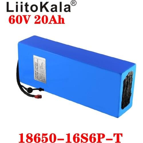 LiitoKala 60V ebike battery 60V 20Ah lithium ion battery electric bicycle battery 60V 1500W electric scooter battery