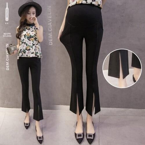 Spring Bell-bottoms Maternity Wear Clothes For Women Summer Fashion Skinny Plus Size Trousers Pregnancy Pants Pregnant Clothing