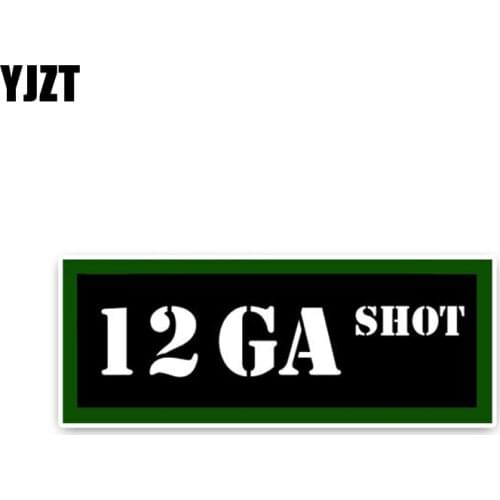 YJZT 12.5CM*4.6CM High-quality Motorcycle Car-styling 12 GA SHOT Ammo Car Sticker Decal PVC 5-0003