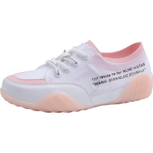 Ladies white shoes 2021 summer new fashion net yarn shoes color matching platform shoes breathable casual shoes women net shoes