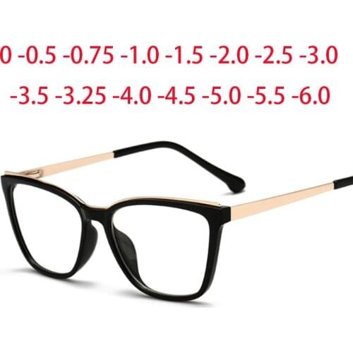 Feminine Optical Myopia Glasses Vintage Brand Design Clear Cat Eye Blue Light Blocking Glasses Women Eyeglasses Degree 0 to -6.0