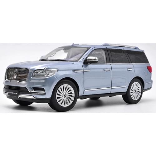 1:18 Diecast Model for Lincoln Navigator 2018 Light Blue Luxuy SUV Original Factory Alloy Toy Car Miniature Collection