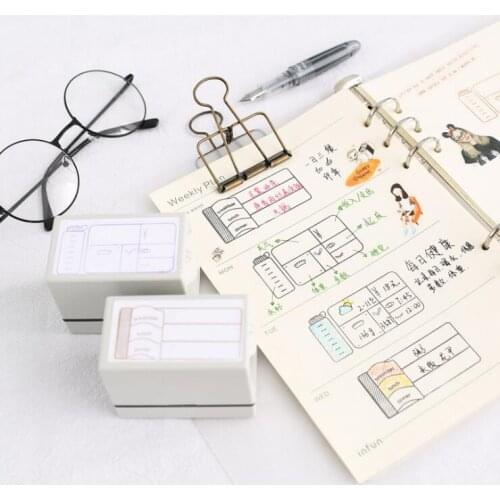 1pcs Yearly Monthly Weekly Plan To Do List Planner Time Schedule Plan Photosensitive Seal/Stamp for Scrapbooking Photo Album