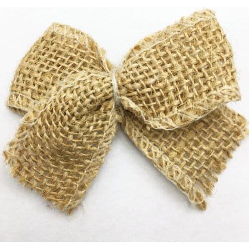 10 pieces /pack Hessian Burlap Lace Bows Embellishments Chic Christmas Tree Rustic Wedding Craft 7CMX5CM