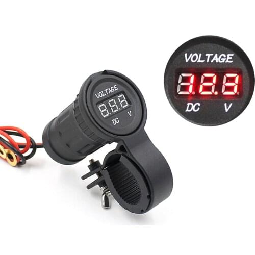 12V 10A Motorcycle Motorbike Waterproof Red LED Digital Display Voltmeter