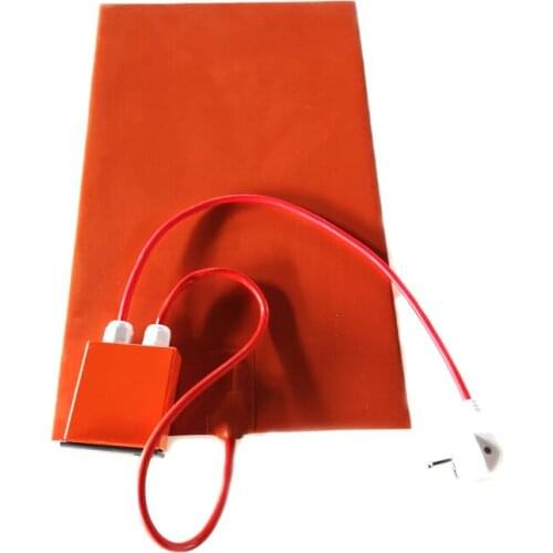 230V 1350W 300*500*1.5mm Silicone Pad Heater for 3d printer adhesive digital thermostat on wire 1000mm lead wire