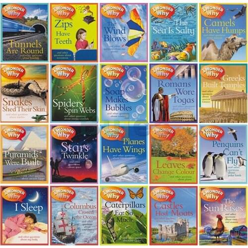 24 books/set,I Wonder Why ,100000 wonder why,Interesting popular science books,English picture books,kids english education book