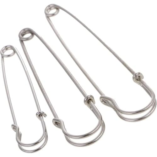 3 Pieces 5.5/6.5/7.5cm Heavy Duty Steel Safety Pins for DIY Kilt Blankets Skirt
