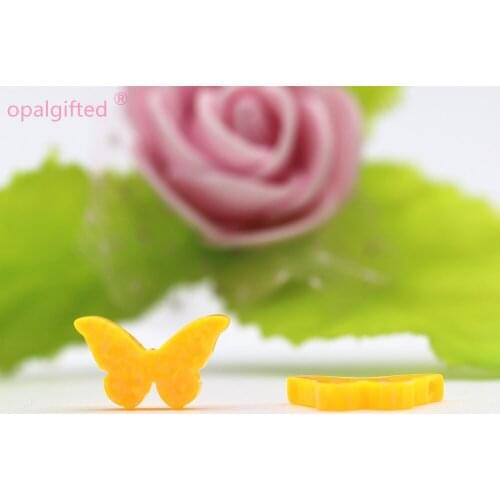 3pcs Free Shipping 8.6x14.1mm Lab Created Opal Butterfly Stones Synthetic Opal Butterfly op66 yellow butterfly for necklace gift