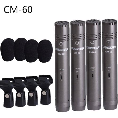 4Pcs/ Lot Original Takstar CM-60 Professional Recording Condenser Microphone For Musical Instrument On-Stage Performance CM60