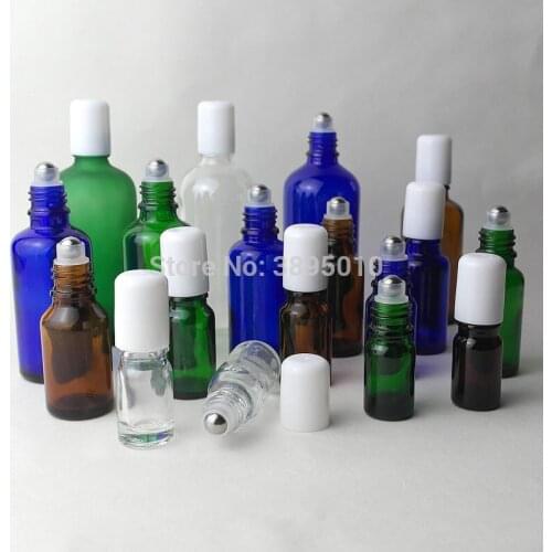 5ml 10ml glass roll on bottle with metal Ball White Lids roll-on bottle essential oil use cosmetic packing F814