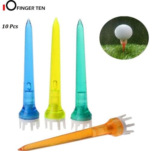 76mm Crown Claw Plastic Golf Tees 10pcs Pack Mixed Color Cushion Top Max-T Booster Reduce Friction for Driving Range Training