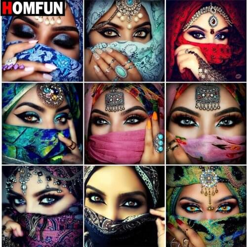 HOMFUN Diy 5d Diamond Painting "Woman eye theme" Cross Stitch Square Round Diamond Embroidery Handwork Rhinestone Art