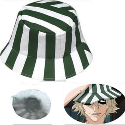 Anime Bleach Urahara Kisuke Cosplay Hat Cap Dome Green and White Striped Summer Cool Hat Watermelon Hat Gift