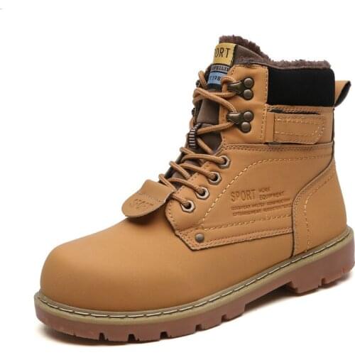 Winter Ankle Boots Men Casual Shoes Outdoor Autumn Leather Waterproof Work Tooling Mens Boots Warm Military Army Botas