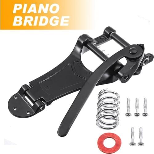 Black E-Guitar Vibrato Tremolo Bridge Semi Hollow Tailpiece For Les Paul Guitars Bridge Bar Crank Replacement Parts