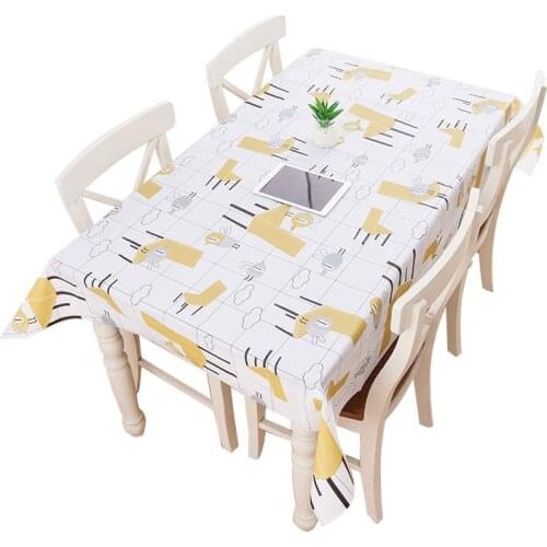 Home Small Square Tablecloth Waterproof And Oilproof Dining Room Living Room Waterproof And Oil Easy To Clean PVC Table Cloth