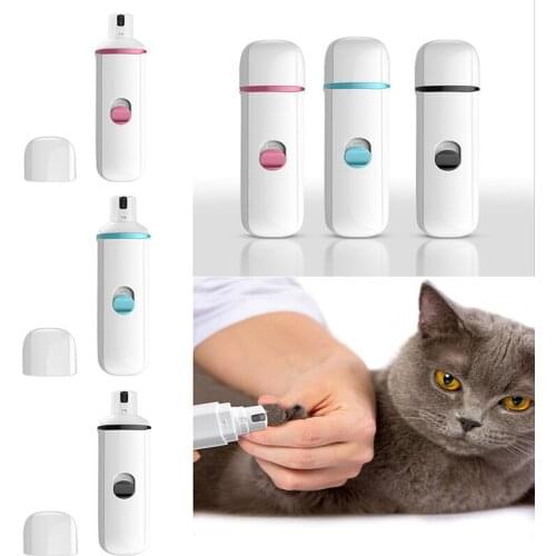 Dog Cat Nails Care Grooming Electric Pet Dog Nail Trimmer USB Rechargeable Clipper Low Vibration Low Noise Pets Paws Nail Cutter