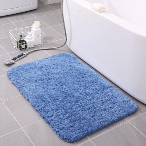 European Plain Square Absorbent Non-slip Mat Modern Simple Plush Fleece Carpet Floor Door Mats Outdoor Kitchen Floor Mat Room