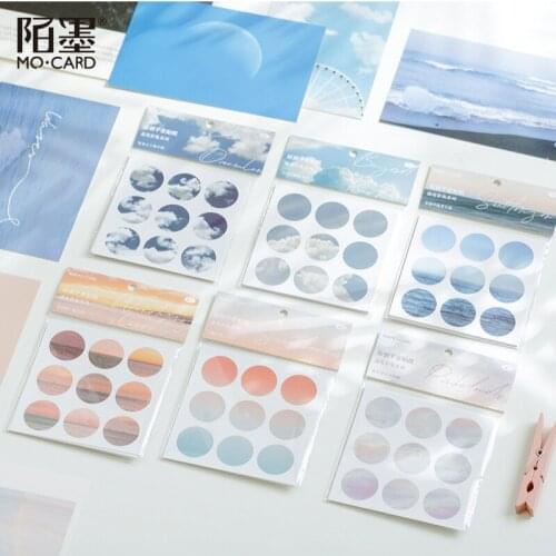 Student Sticker Temperature Album Die-cutting INS Sealing Art Sky Cloud Light Shadow Wall Stickers Hand Account Stitching