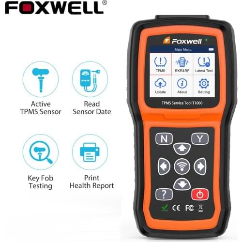 Foxwell T1000 TPMS Trigger Tool Activate Decodes TPMS Sensors Check RF Key FOB Tyre Pressure Monitoring System Tester Detector